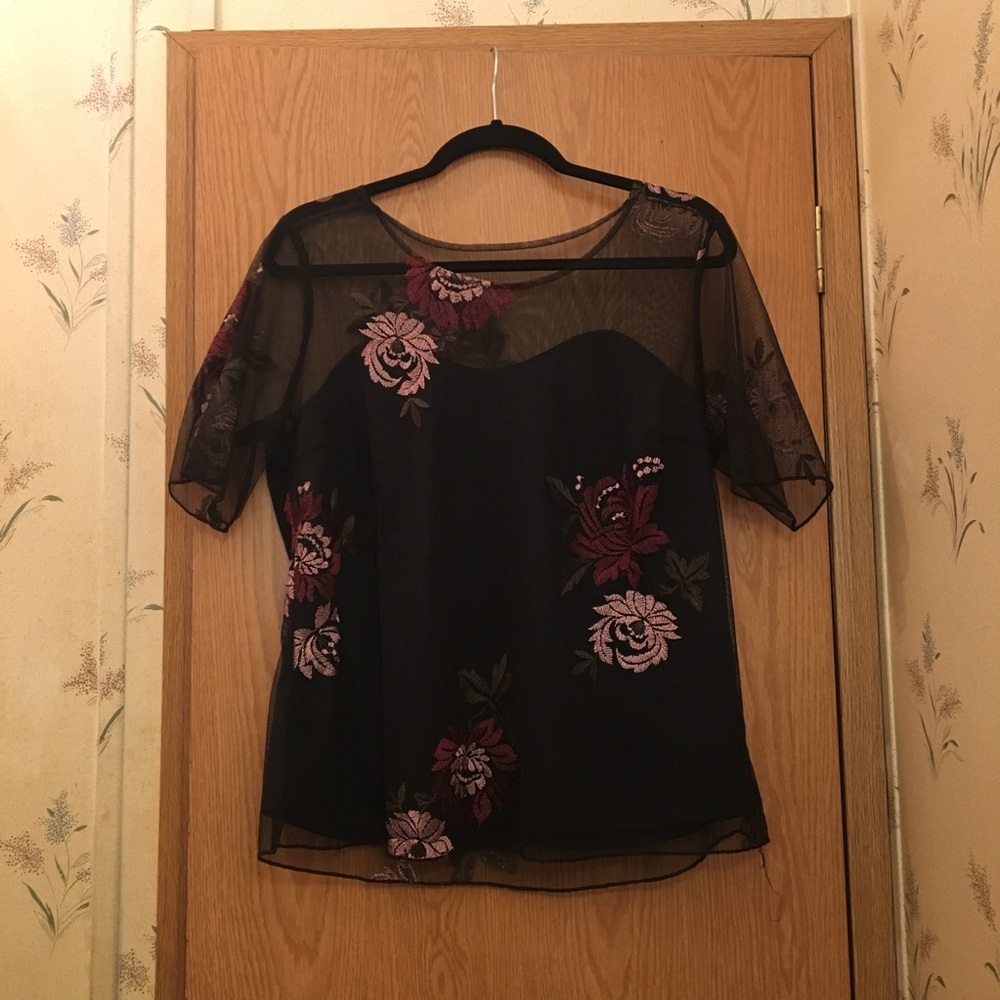 Mesh floral t shirt